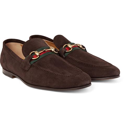 gucci brown suede loafers